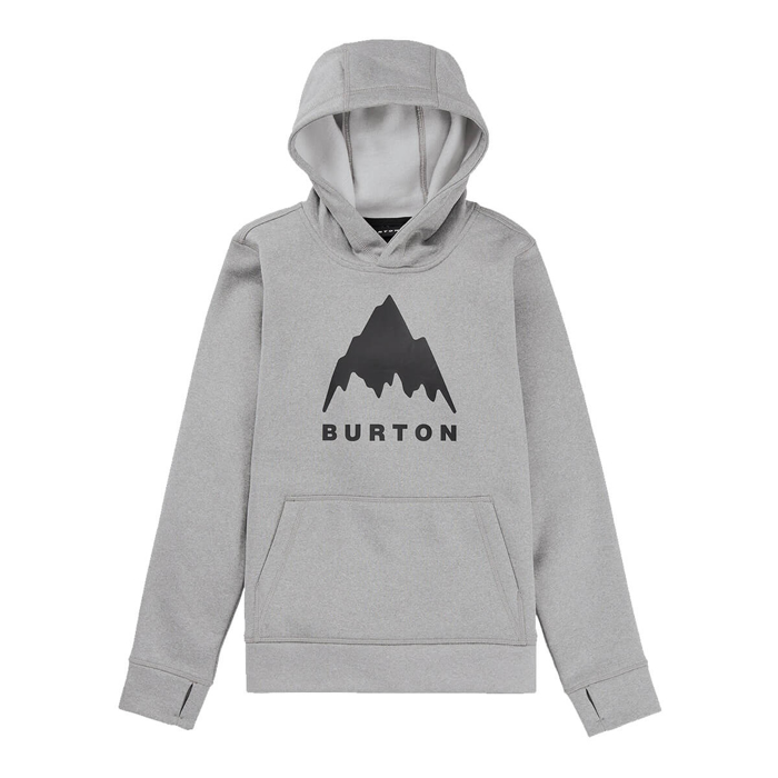 BURTON KIDS' OAK PULLOVER HOODIE GRAY HEATHER XL