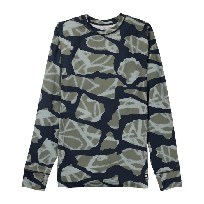 BURTON MEN'S MIDWEIGHT BASE LAYER CREWNECK GRAFFITI CAMO S