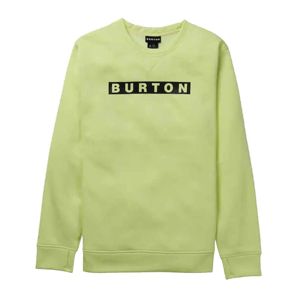 BURTON OAK PULLOVER CREW GLOW YELLOW GREEN HEATHER S