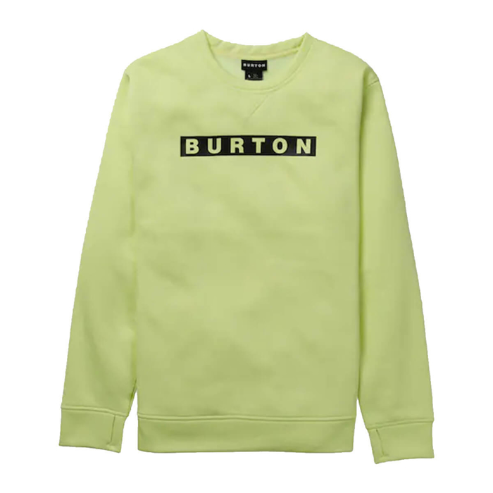 BURTON OAK PULLOVER CREW GLOW YELLOW GREEN HEATHER S