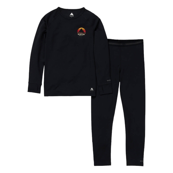 BURTON KIDS' LIGHTWEIGHT BASE LAYER SET TRUE BLACK S
