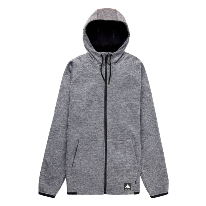 BURTON MEN'S CROWN WEATHERPROOF FULL-ZIP FLEECE TRUE BLACK HEATHER S