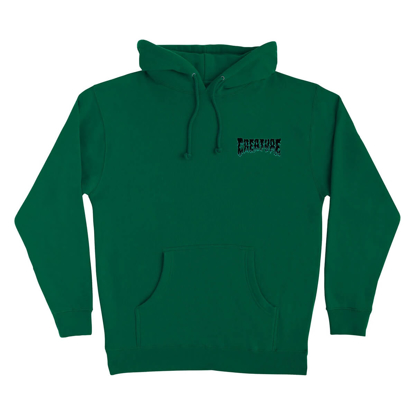 CREATURE GHOUL HOODED HEAVYWEIGHT PULLOVER DK GREEN S