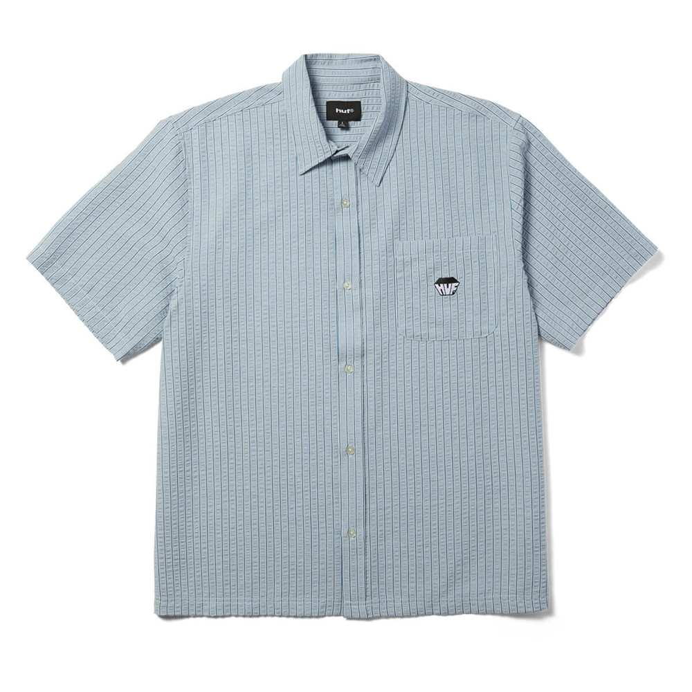 HUF BIG BLOCK STRIPED SHIRT LIGHT BLUE XL