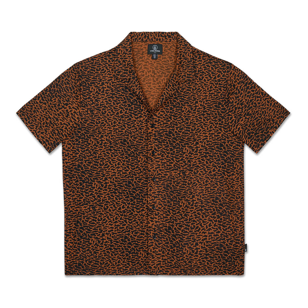 VOLCOM UTOPIAS PRINT SHIRT BROWN HORN L