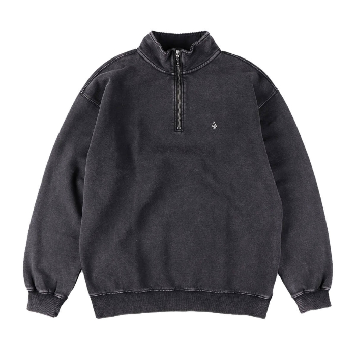 VOLCOM SINGLE STONE QUARTER ZIP LIGHT ACID BLACK M