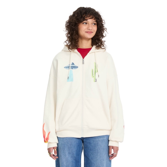 VOLCOM FA MICKEY MASON ZIP FLEECE OFF WHITE XS