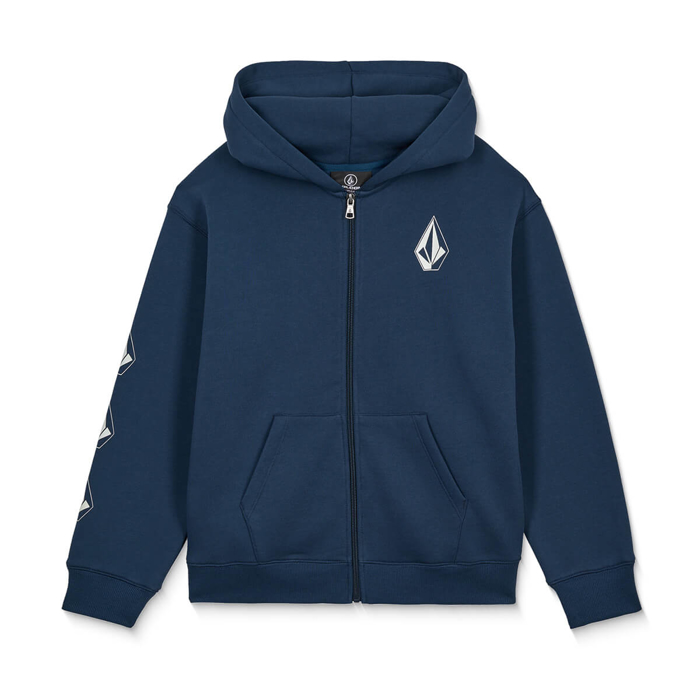 VOLCOM ICONIC STONE GID ZIP  HOODIE PULLOVER DUST BOWL INDIGO L