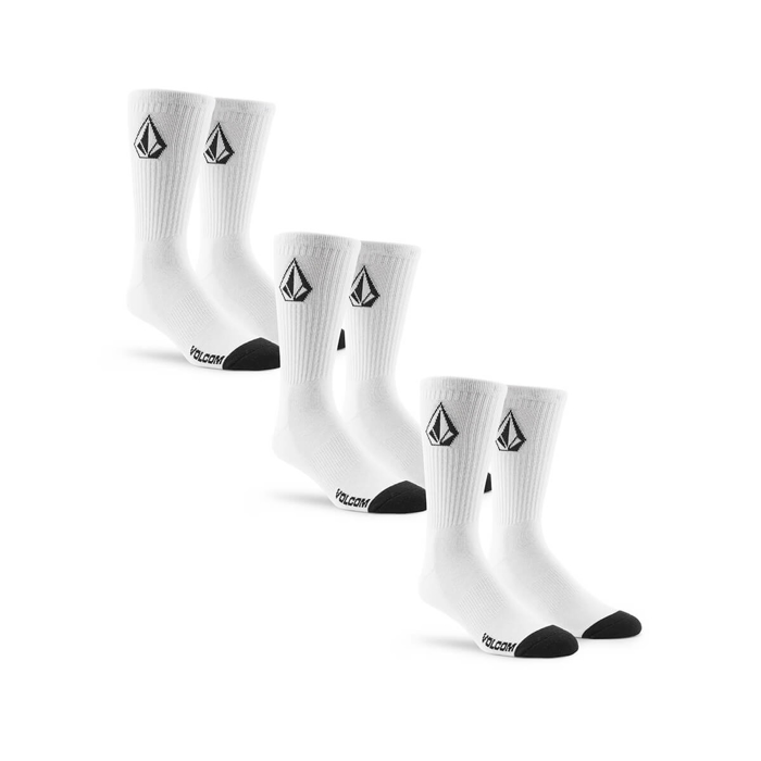 VOLCOM FULL STONE SOCK 3PK WHITE UNI