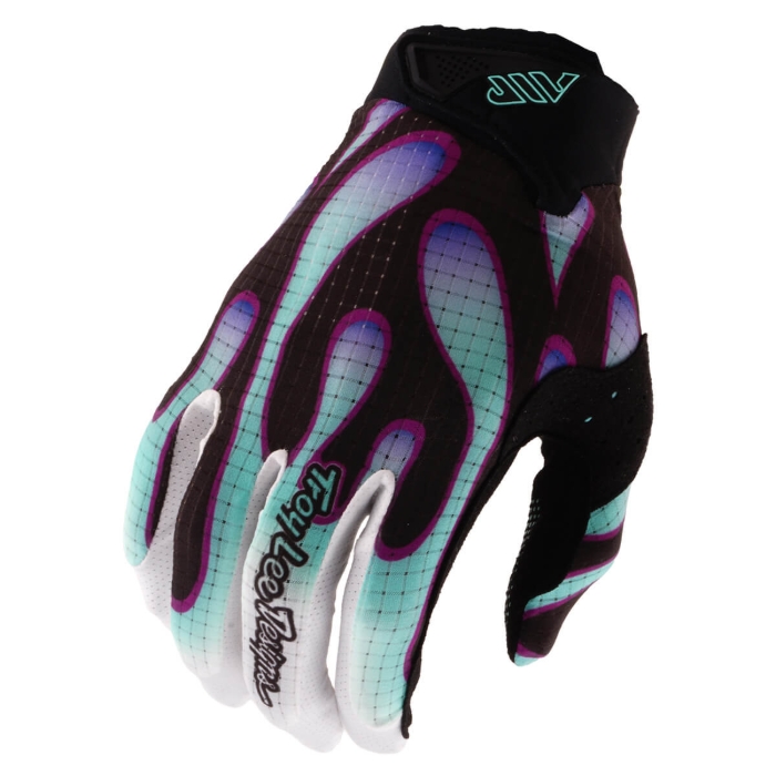 TROY LEE DESIGNS AIR GLOVE OVERSPRAY BLACK / REAL TEAL M