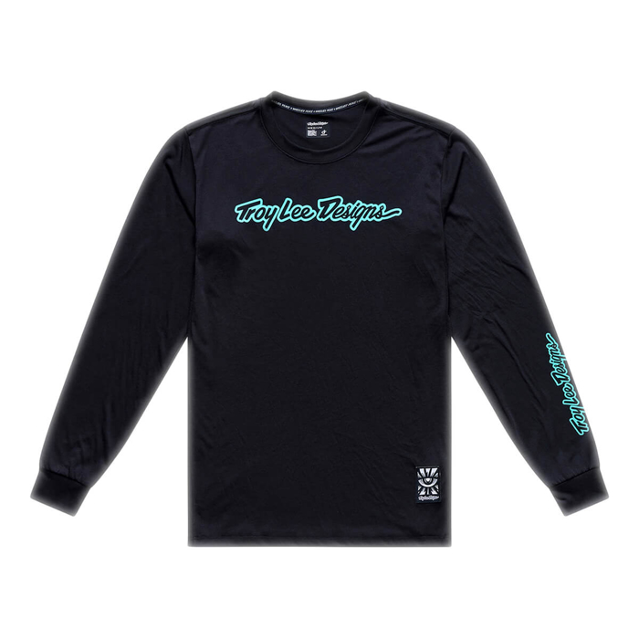 TROY LEE DESIGNS SKYLINE RIDE LONG SLEEVE TEE SIGNATURE BLACK / REAL TEAL S