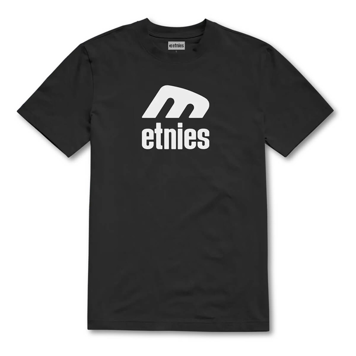 ETNIES ICON E T-SHIRT BLACK/WHITE XL