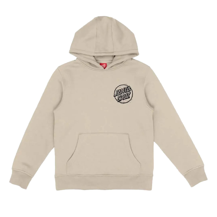 SANTA CRUZ YOUTH STAMPED OPUS CAMO HOOD CHALK 6-8