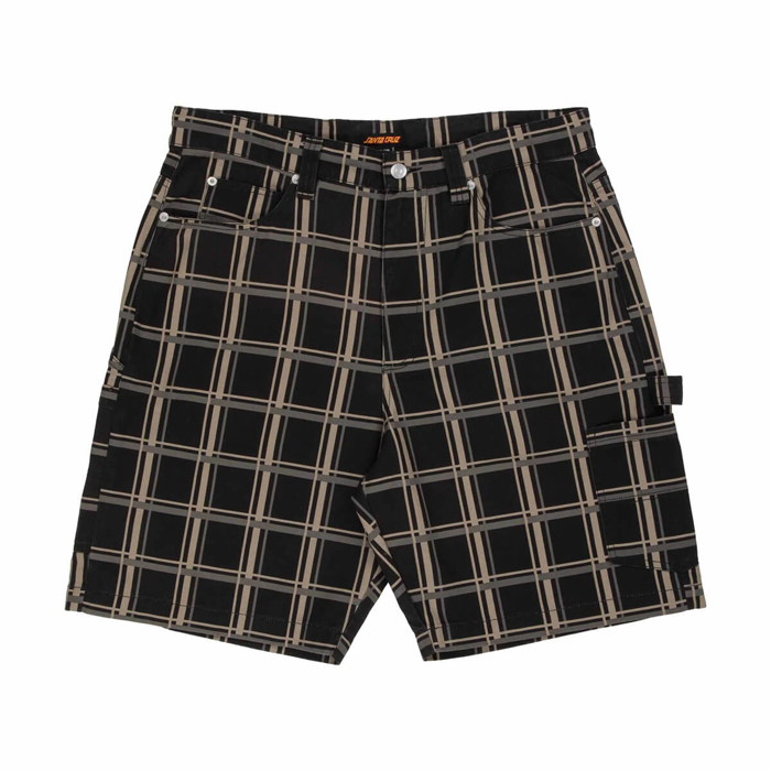 SANTA CRUZ CARPENTER BIG SHORTS BLACK CHECK 34