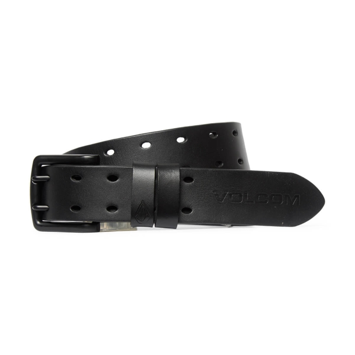 VOLCOM TWO SPIKE LEATHER BELT BLACK 38