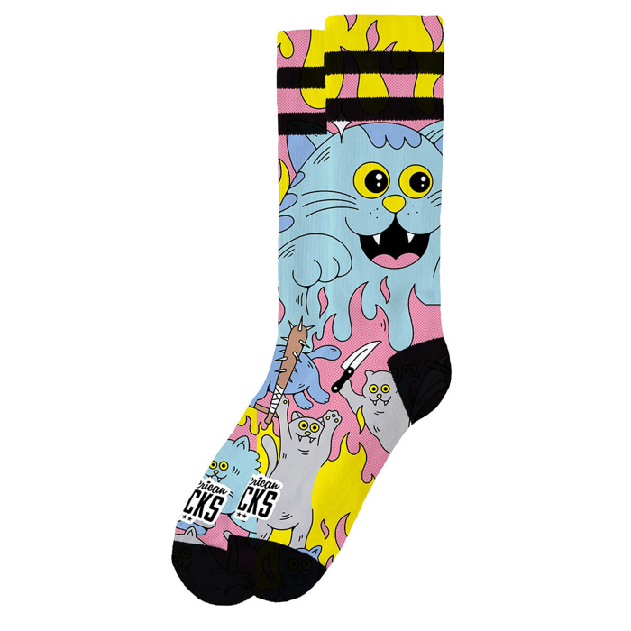 AMERICAN SOCKS KILLER KITTIES MID HIGH MULTI L/XL