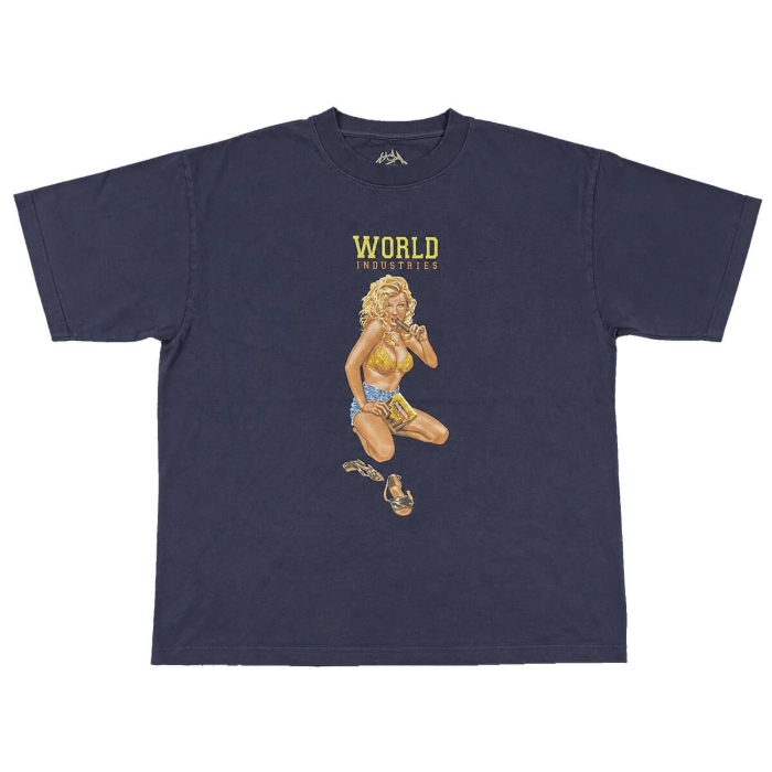 WORLD INDUSTRIES KAREEM CAMPBELL FUDGESICLE PREMIUM T-SHIRT NAVY XL
