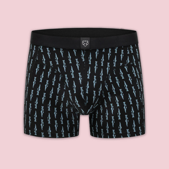 ADAM BOXER BRIEF BLACK TROUTS AOP 9000 A-DAM BLACK M