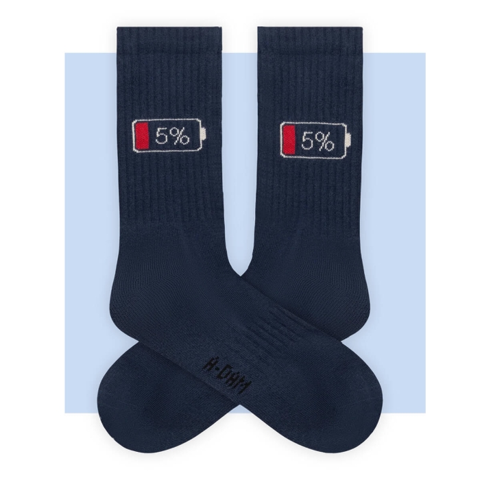 ADAM CREW SOCKS NAVY BATTERY DOWN INT 6054 BLUE DARK NAVY 36-40