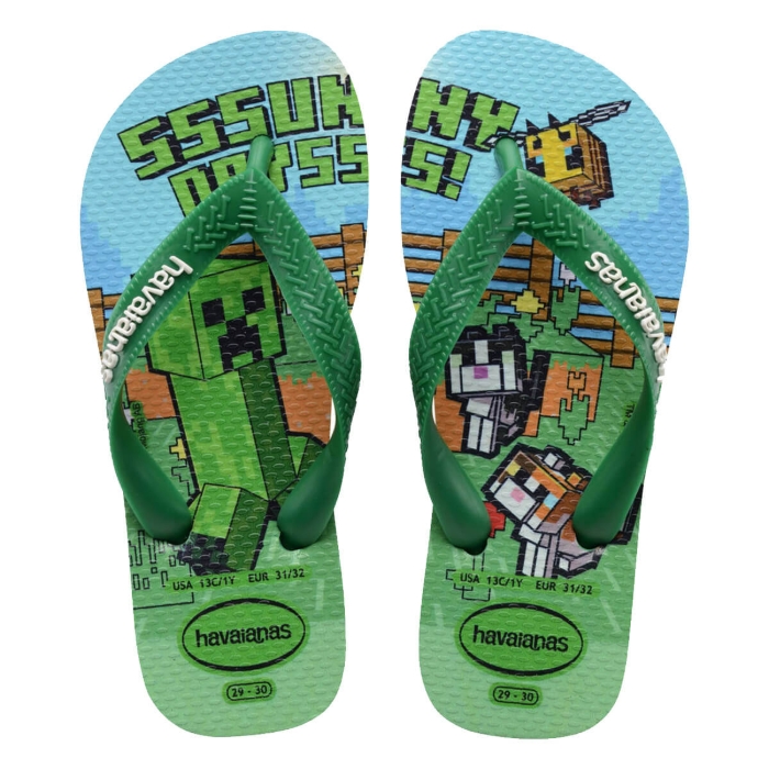 HAVAIANAS MINECRAFT GREEN 27/28
