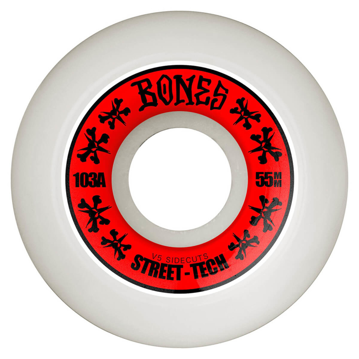 BONES STREET TECH FORMULA 55MM V5 SIDECUTS 103A WHITE 55MM