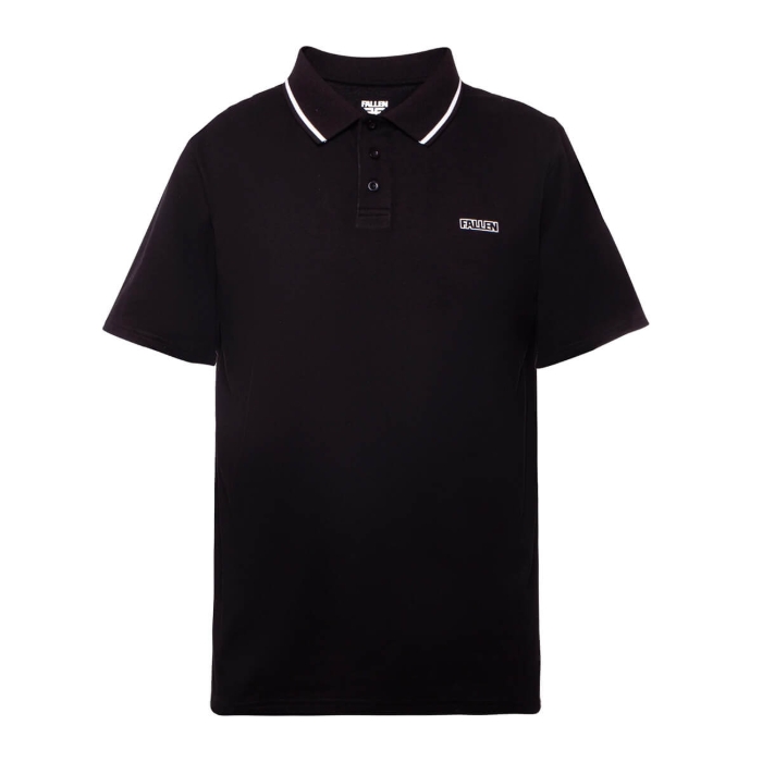 FALLEN POLO T-SHIRT BLACK/BLACK XL