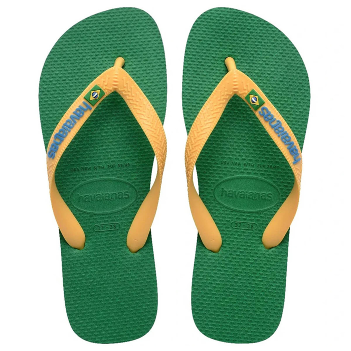 HAVAIANAS BRASIL LOGO GREEN/YELLOW 45/46