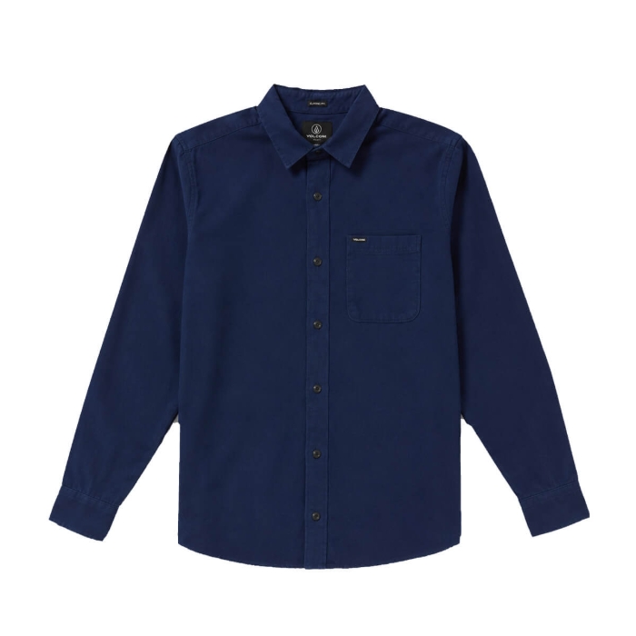 VOLCOM CADEN SOLID LS SHIRT MARINE M