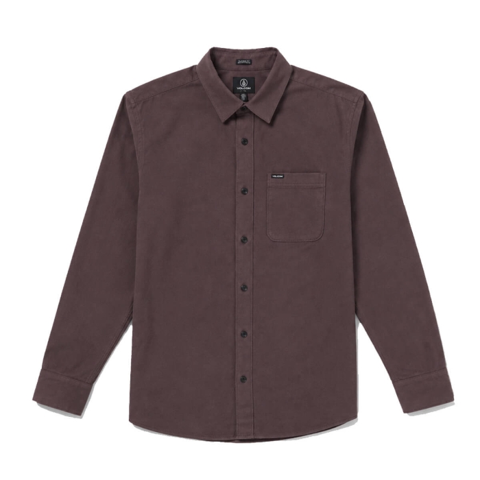 VOLCOM CADEN SOLID LS SHIRT RAISIN S