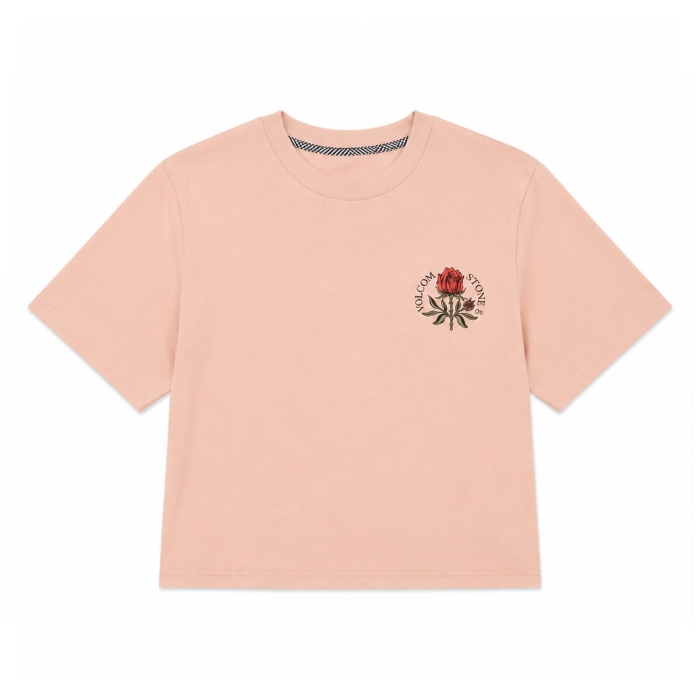VOLCOM DIAL CROP TEE MISTY ROSE M
