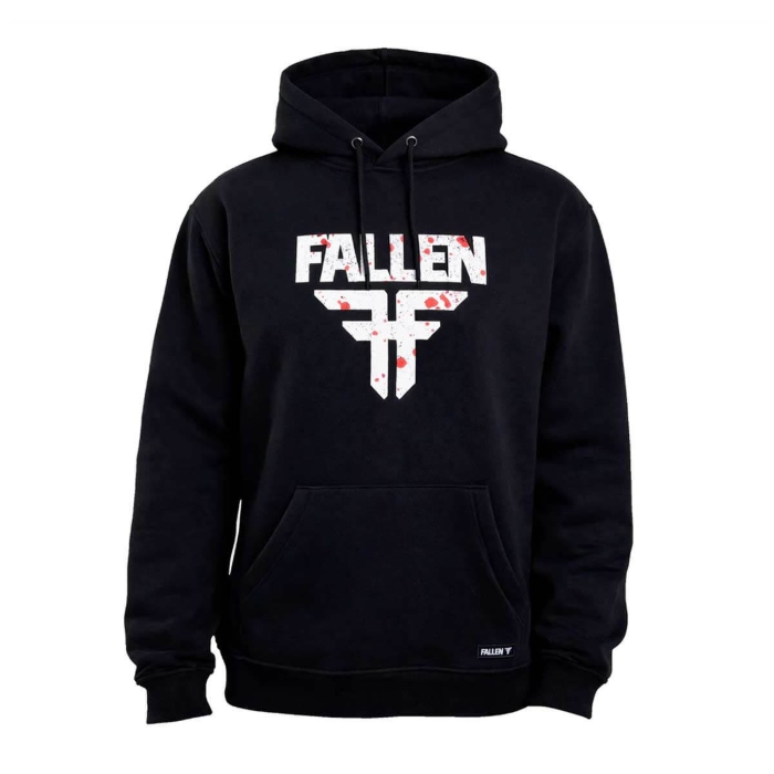 FALLEN INSIGNIA HOODIE PULLOVER BLACK/WHITE/SPLATTER M