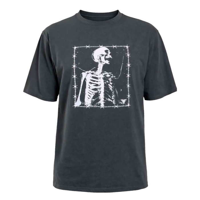 FALLEN BARBED BONES T-SHIRT IRON/WHITE XXL
