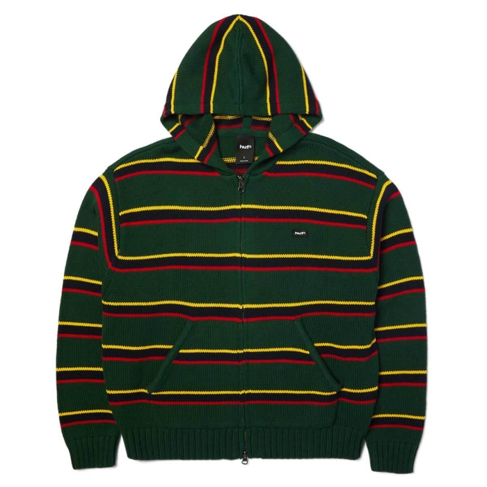 HUF BANKS FZ STRIPED HOODIE PULLOVER SYCAMORE L