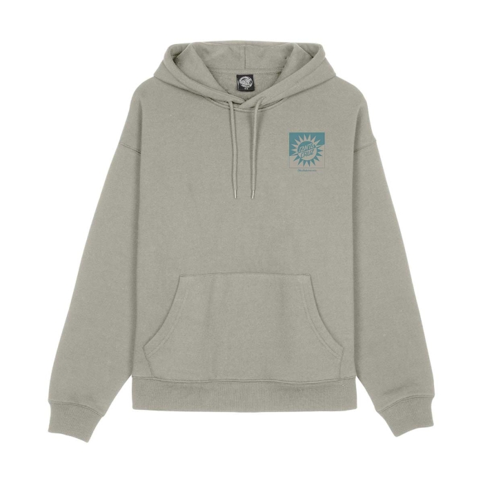 SANTA CRUZ SUN UP DOT HOOD PULLOVER STONE GREY 8