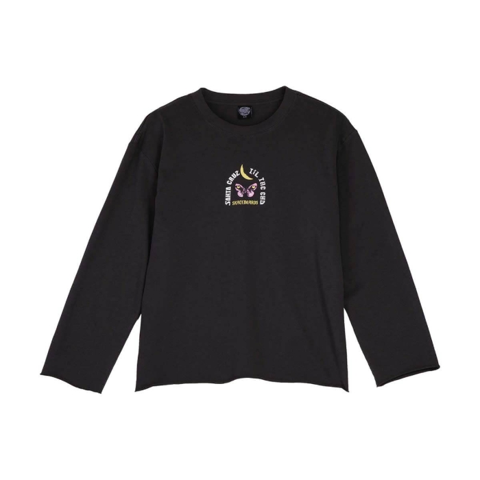 SANTA CRUZ NIGHT VISIONS MINI LS T-SHIRT CHARCOAL WASH 8
