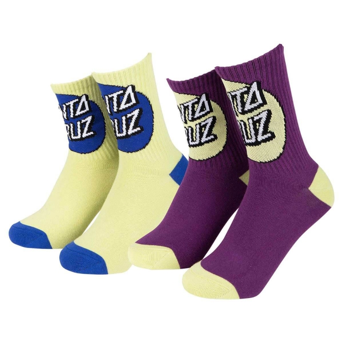 SANTA CRUZ YOUTH OVERSIZE OTHER DOT (2PK) GREEN GLOW & FRESH PURPLE UNI