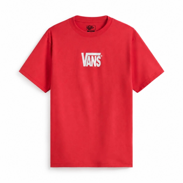 VANS STRETCH LOGO T-SHIRT CRIMSON HAZE L