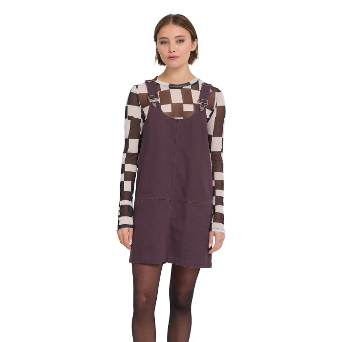VOLCOM WORKESTRA DRESS RAISIN XS
