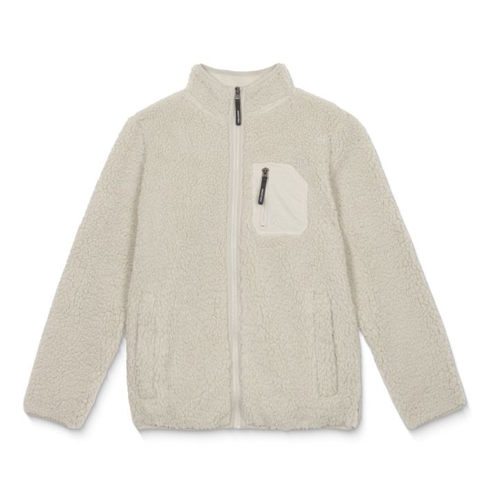 VOLCOM MUZZER FUZZAR ZIP FLEECE STONE XL