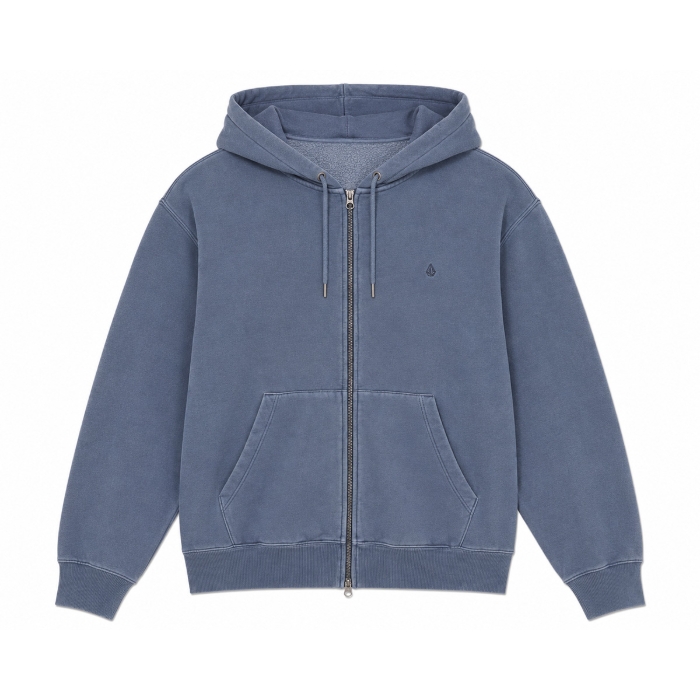 VOLCOM SINGLE STONE ZIP HOODIE PULLOVER STORM BLUE M