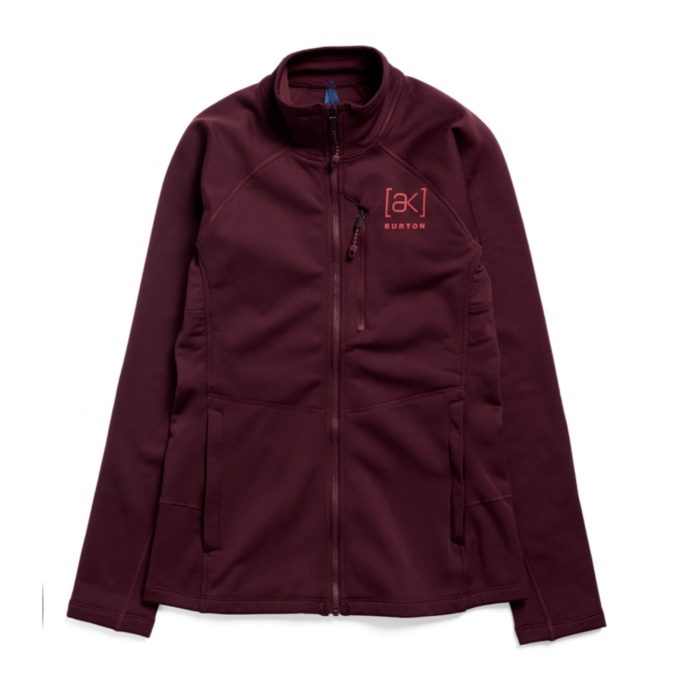 BURTON W [AK] BAKER STRETCH FULL ZIP FLEECE RUM RAISIN XS