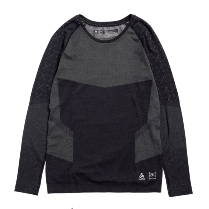 BURTON [AK] SLOKAR MERINO BASE LAYER CREWNECK TRUE BLACK/GRAY CLOUD S