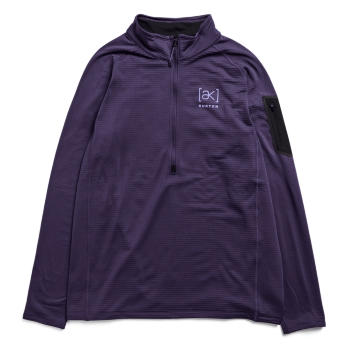 BURTON [AK] HELIUM GRID FLEECE HALF-ZIP NIGHTSHADE PURPLE XL